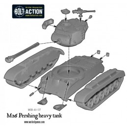 Sluban WWII Pershing M26 US Battle Tank with Field Canon - 742 Pcs - M