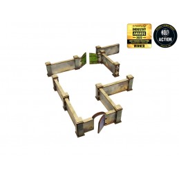 WW2 Normandy Wall w. Gate...